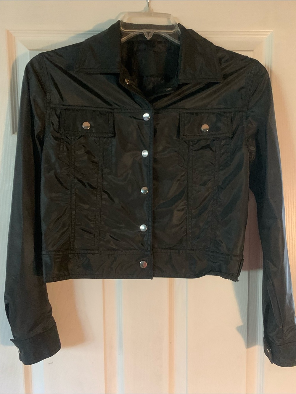 Black Women's Lightweight Snap-Front Jacket